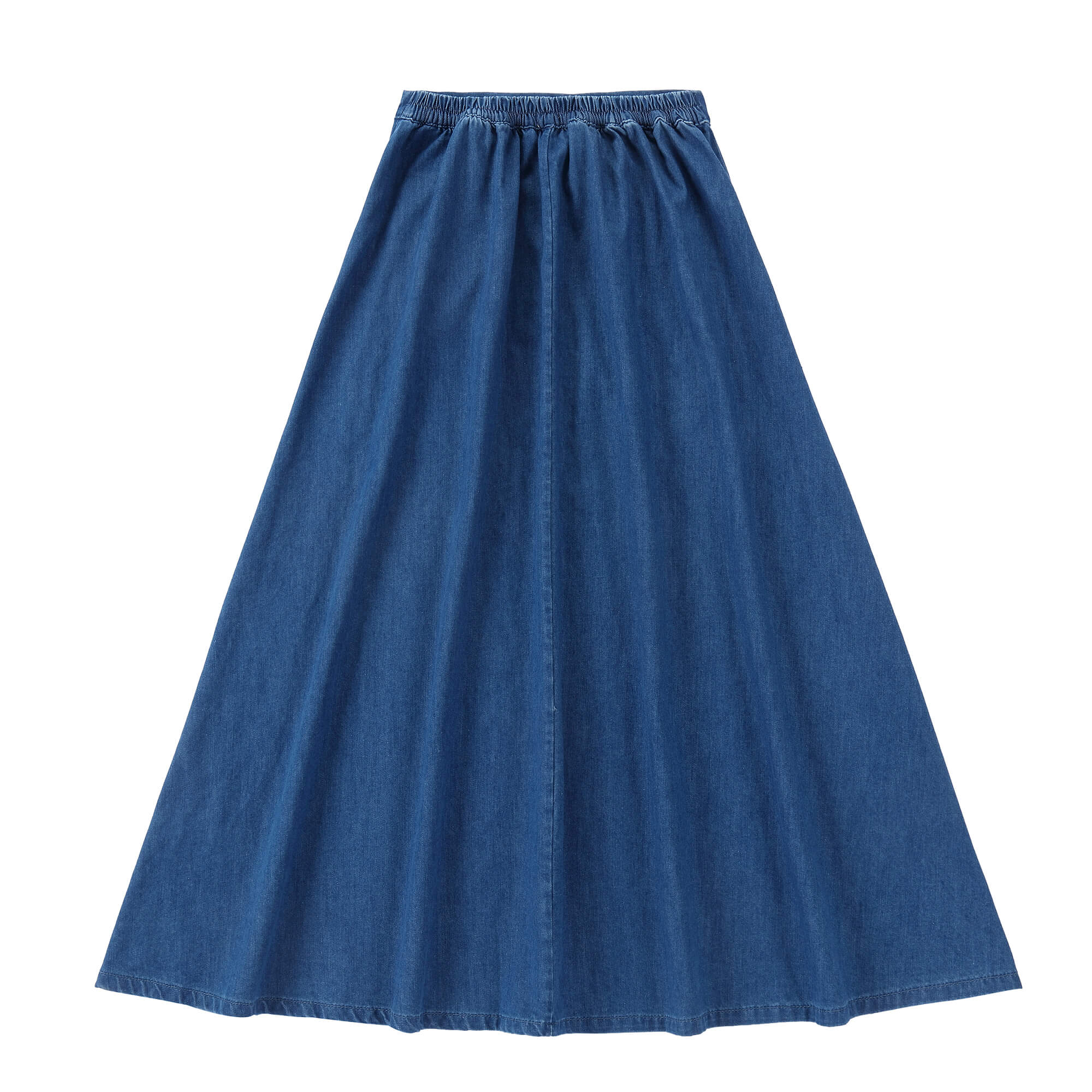 Teens Blue Denim A-line Maxi Pocket Skirt
