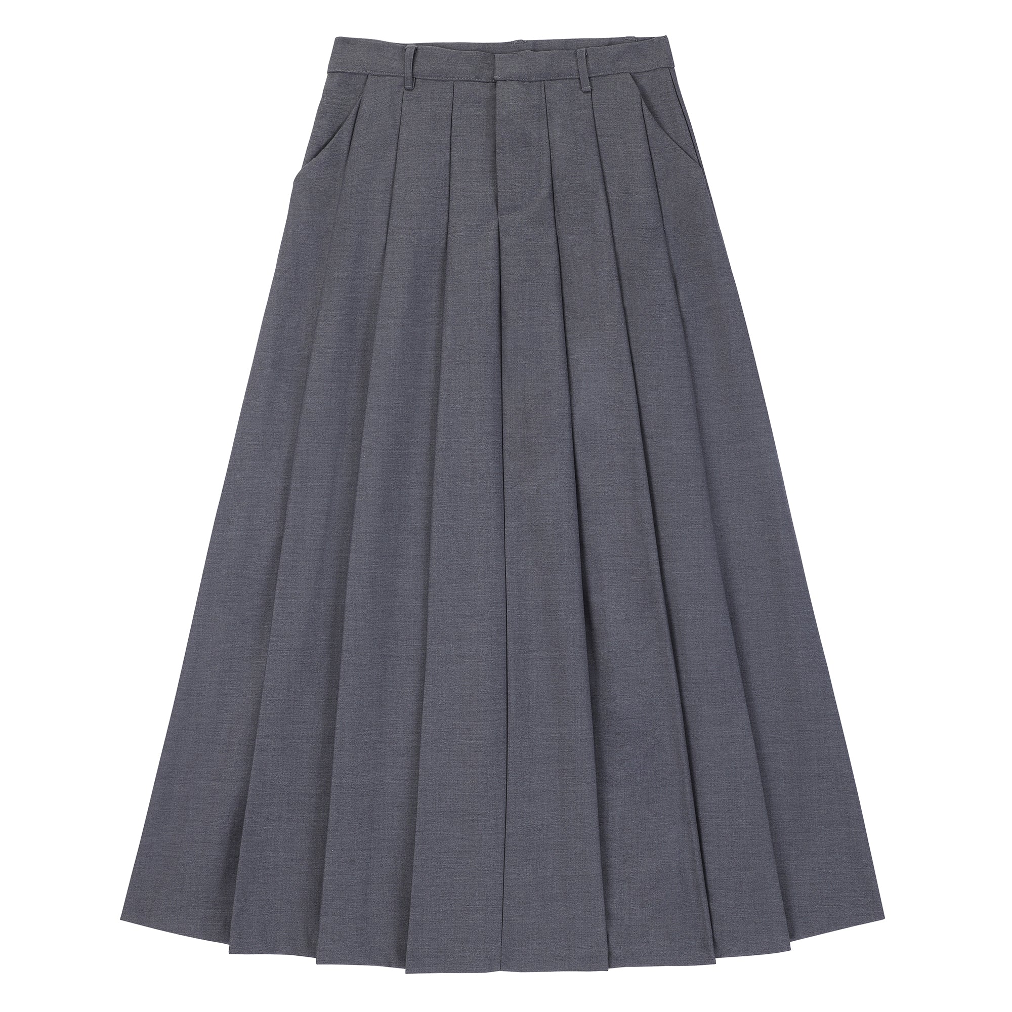 Teens Grey Pleated Maxi Skirt