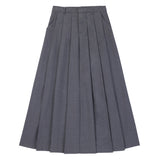 Teens Grey Pleated Maxi Skirt