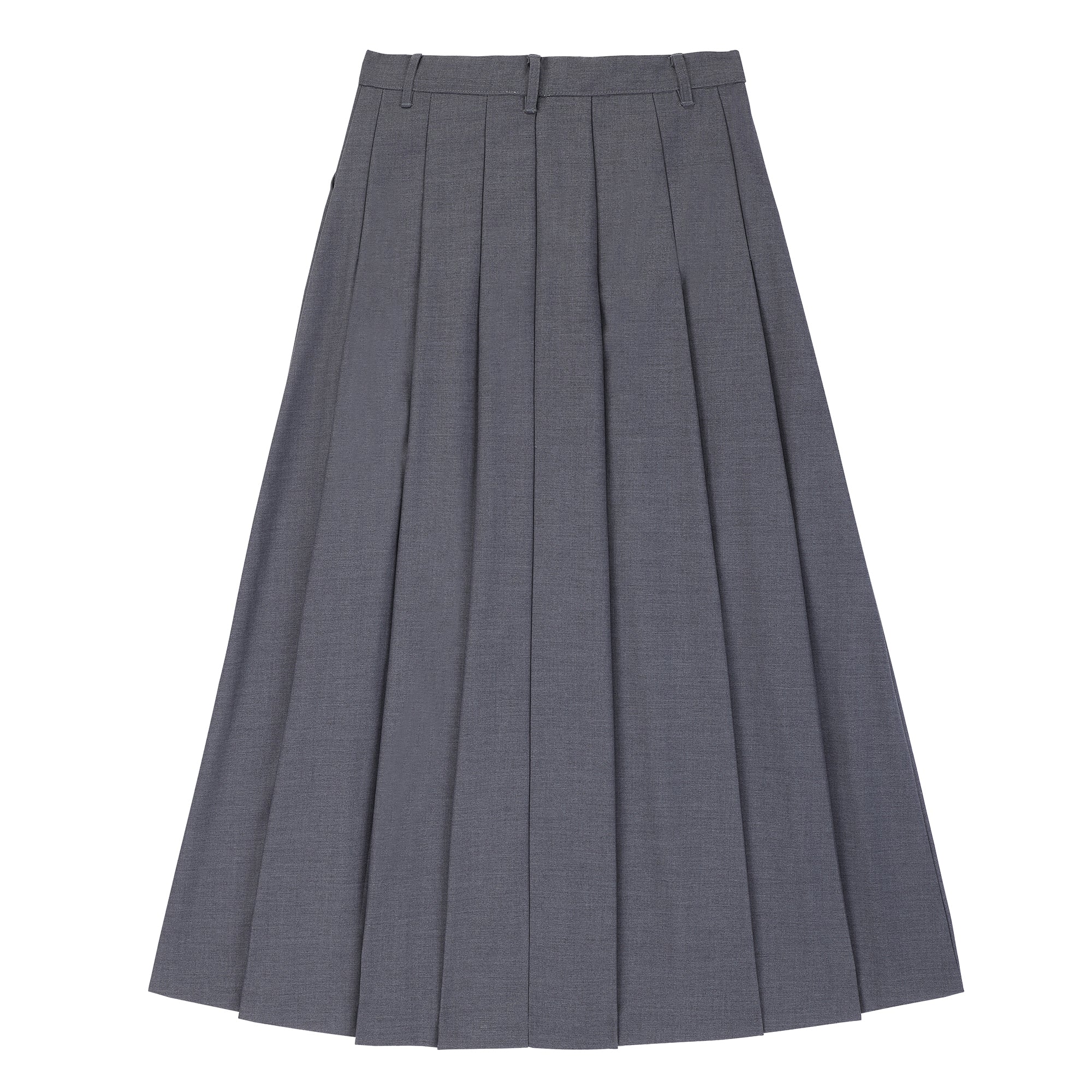 Teens Grey Pleated Maxi Skirt