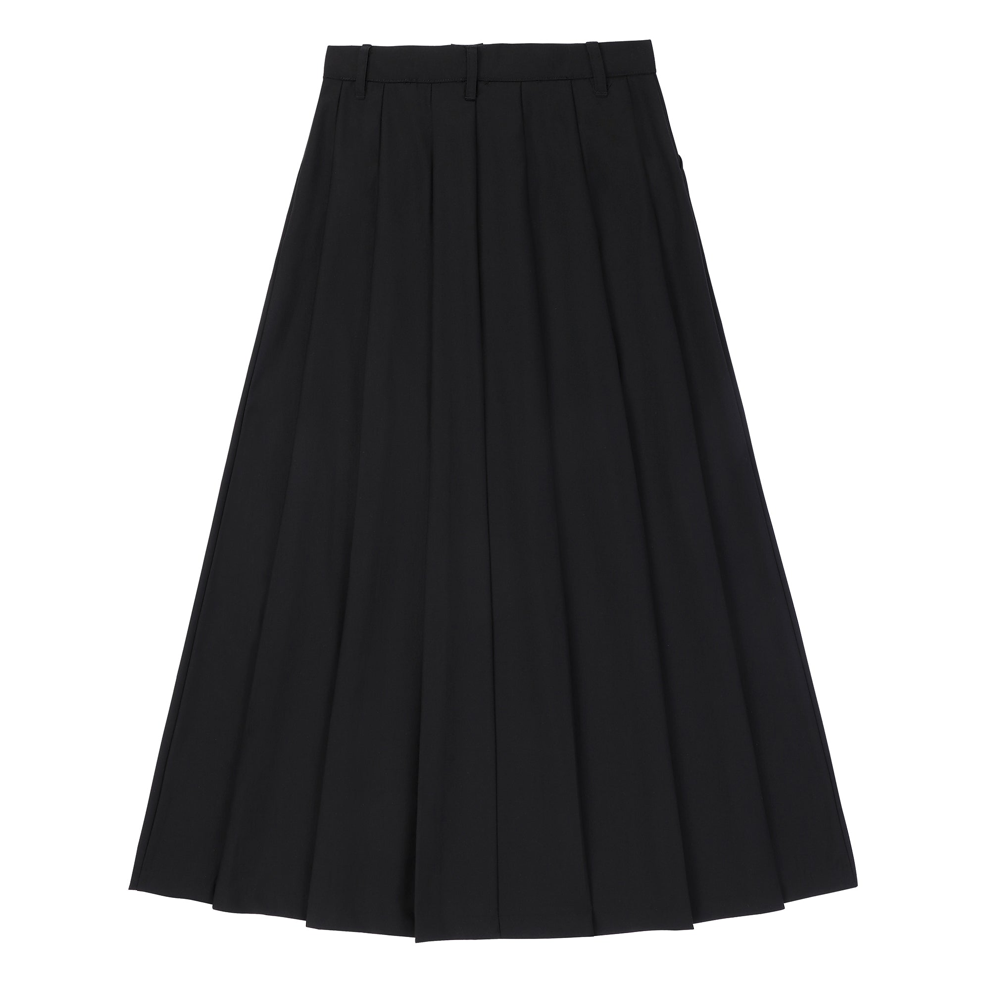 Teens Black Pleated Maxi Skit