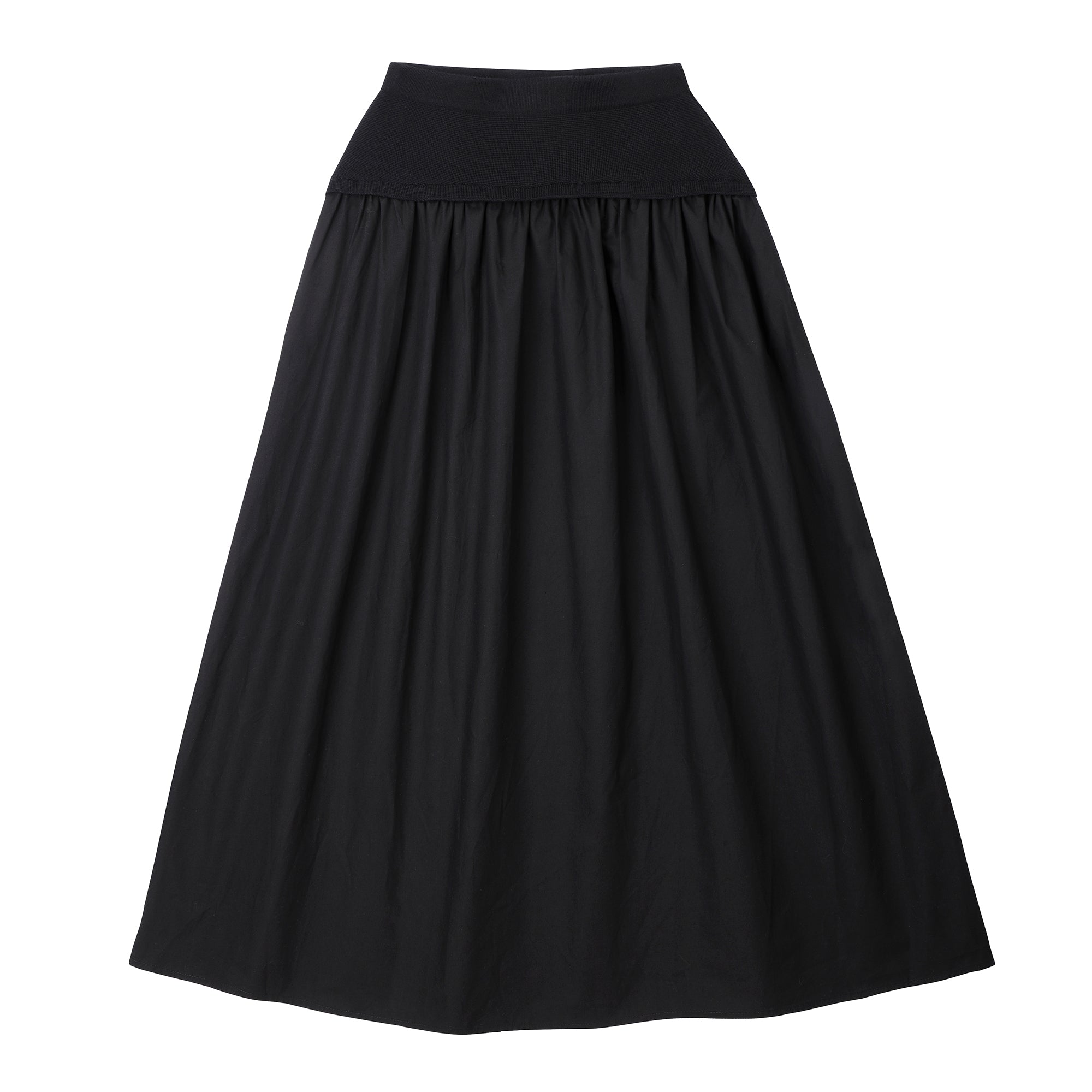 Teens Black Knitted Yoke Maxi Skirt