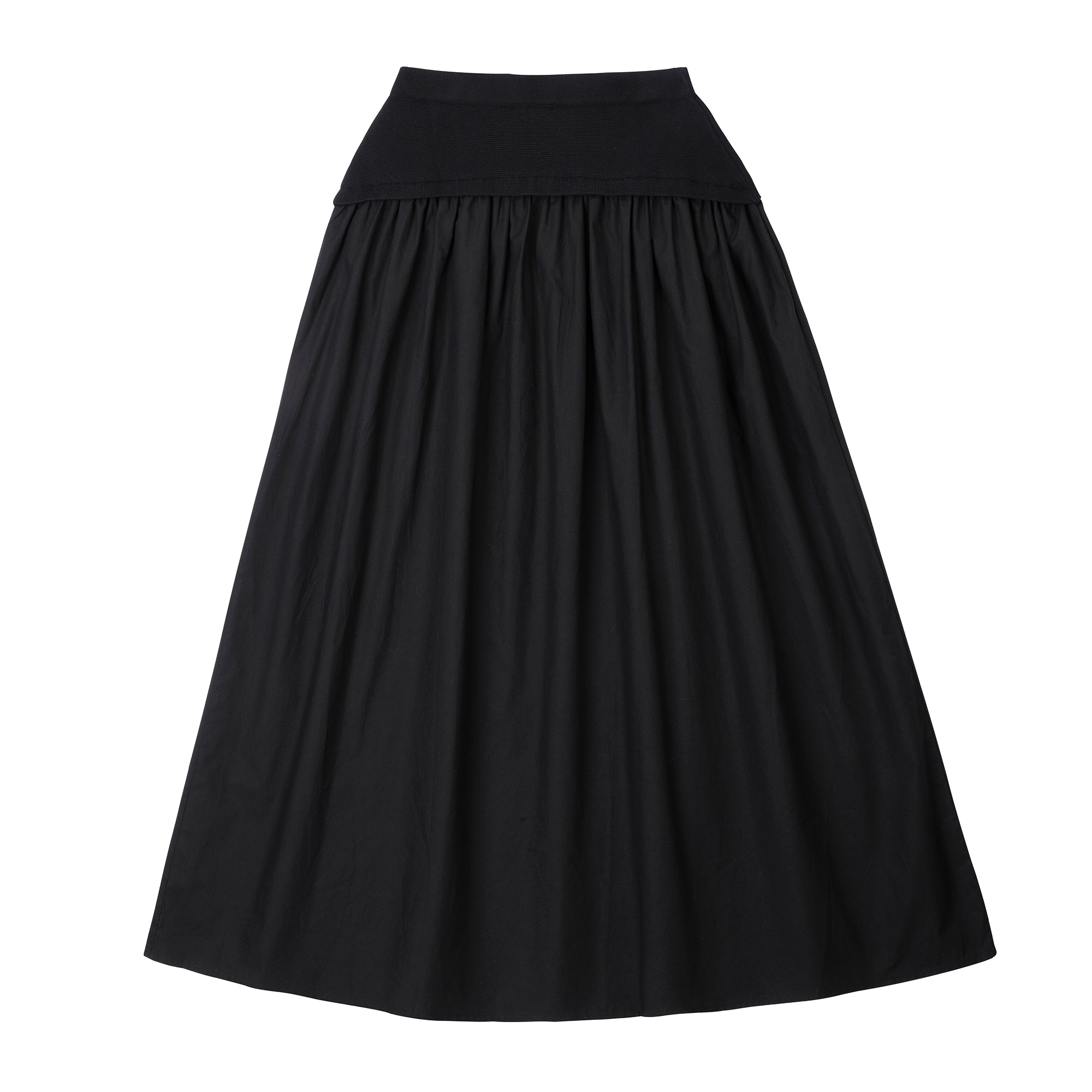 Teens Black Knitted Yoke Maxi Skirt