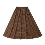 Teens Caramel Checkered Maxi Skirt