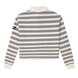 Teens Ivory/Black Stripe Cropped Polo