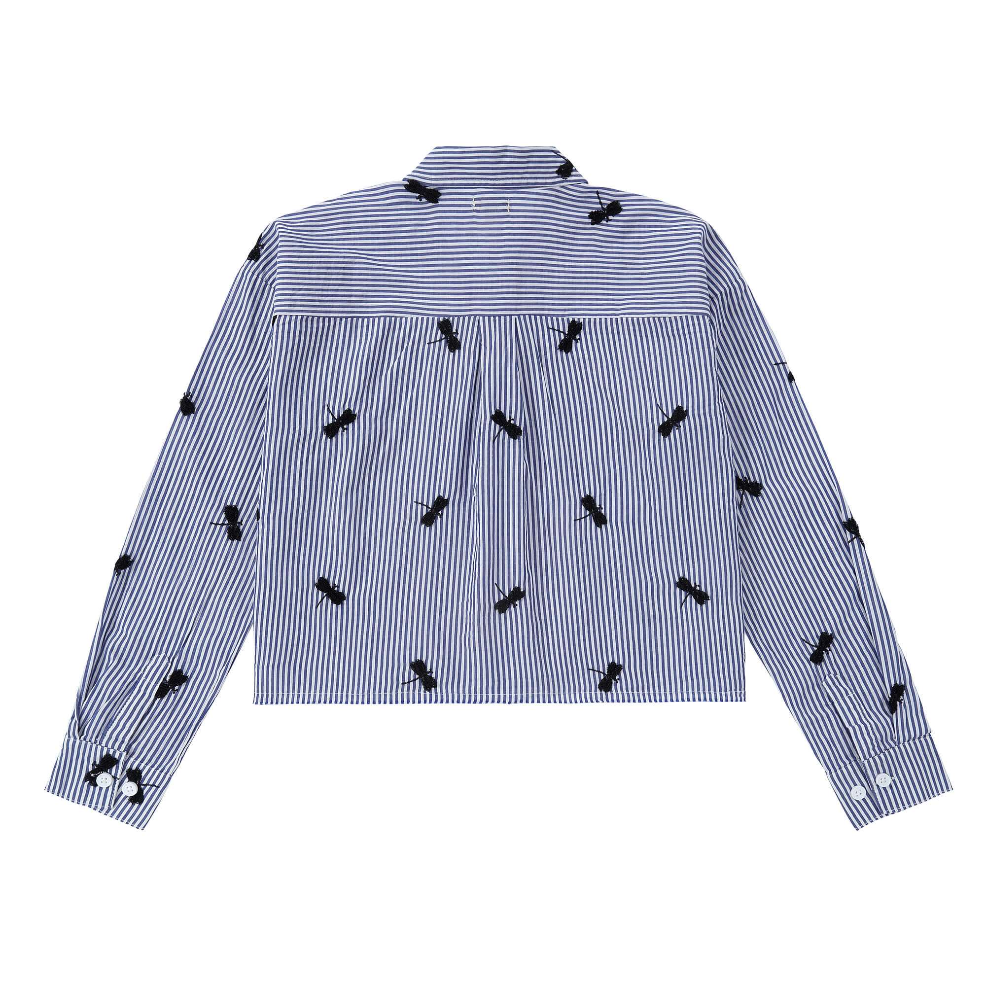 Teens Striped Dragonfly Print Shirt