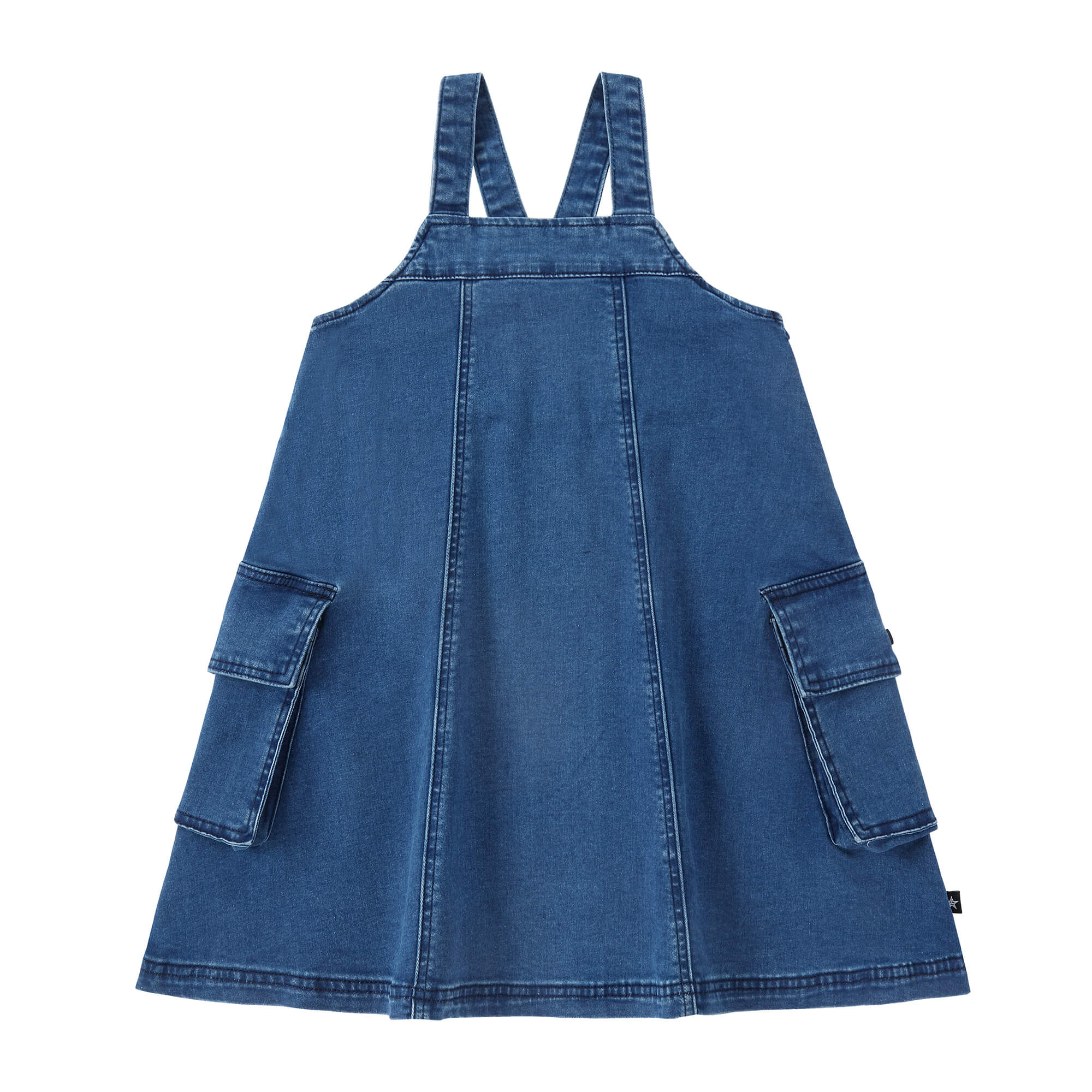 Girls Blue Denim Paneled Jumper