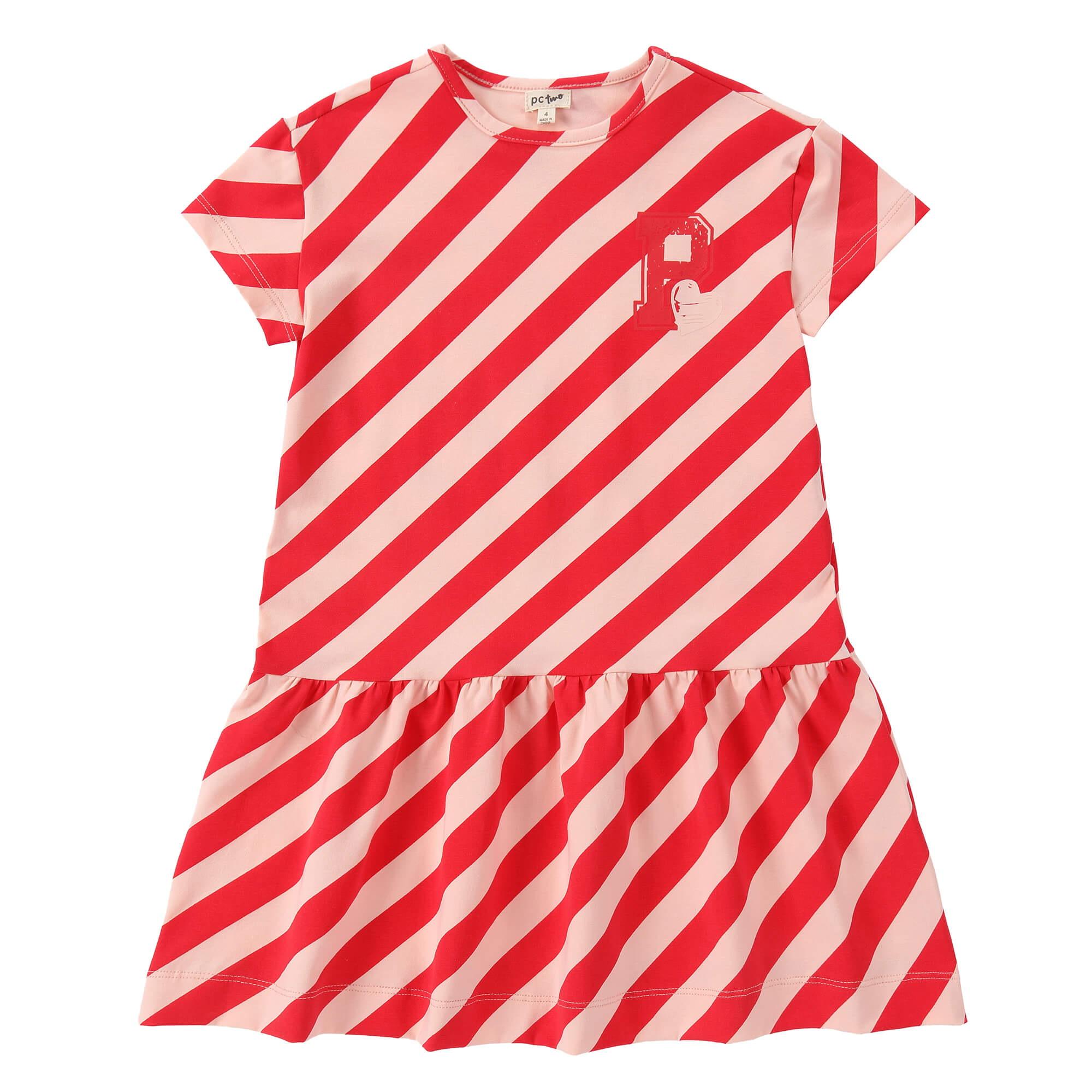 Girls Pastel Play Pink & Red Dress