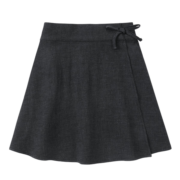 Girls Black Denim Wrap Skirt – Petit Clair
