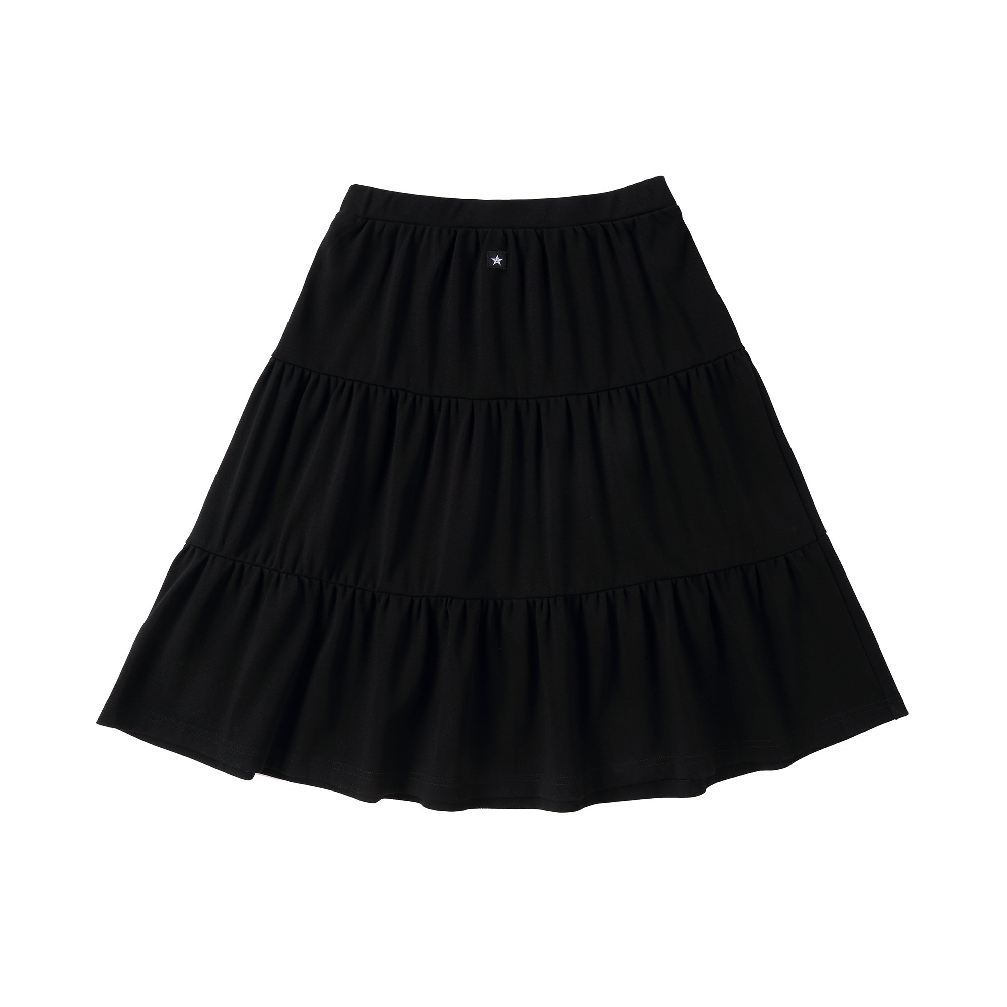 Black Jersey Tiered Skirt