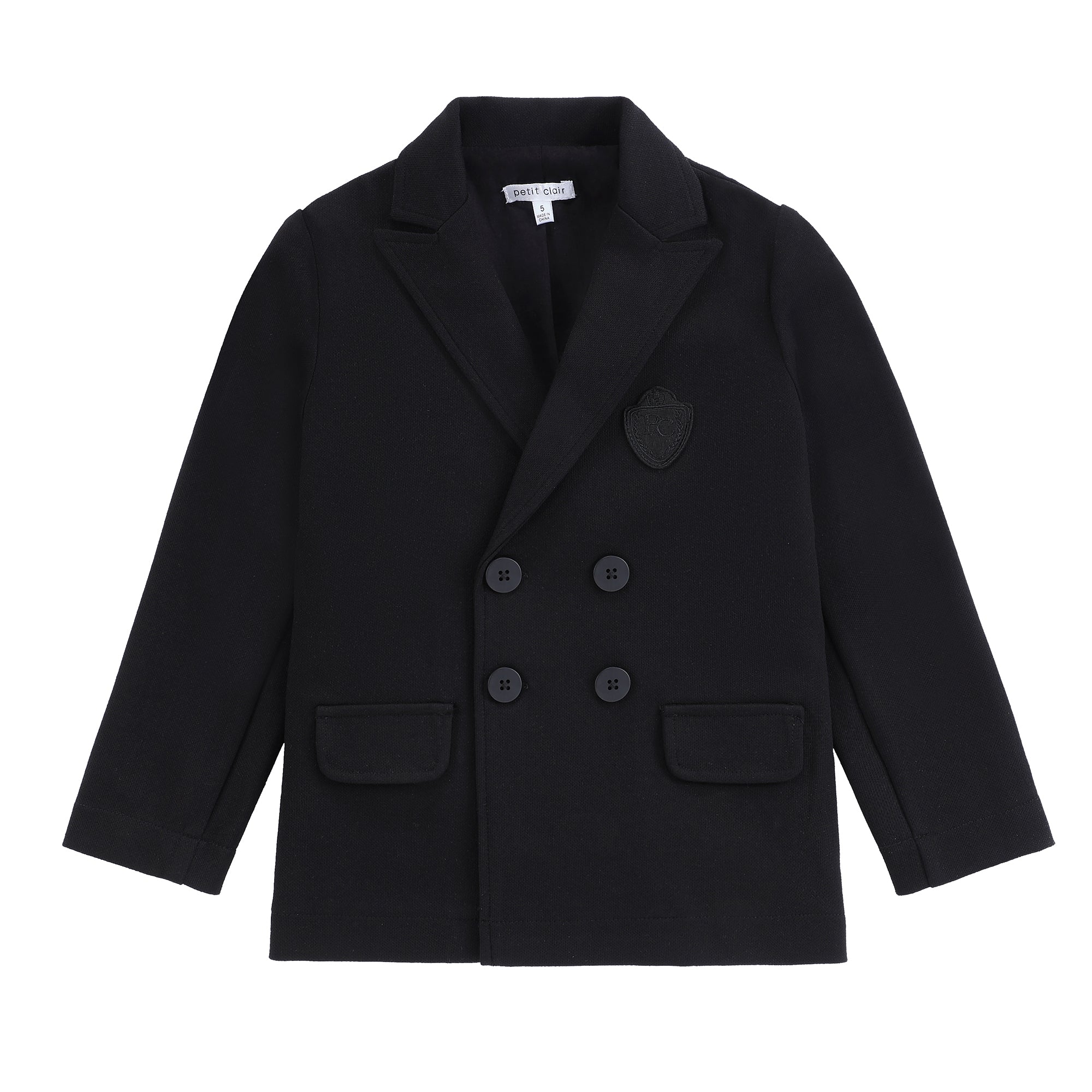 Boys Black Pique Blazer