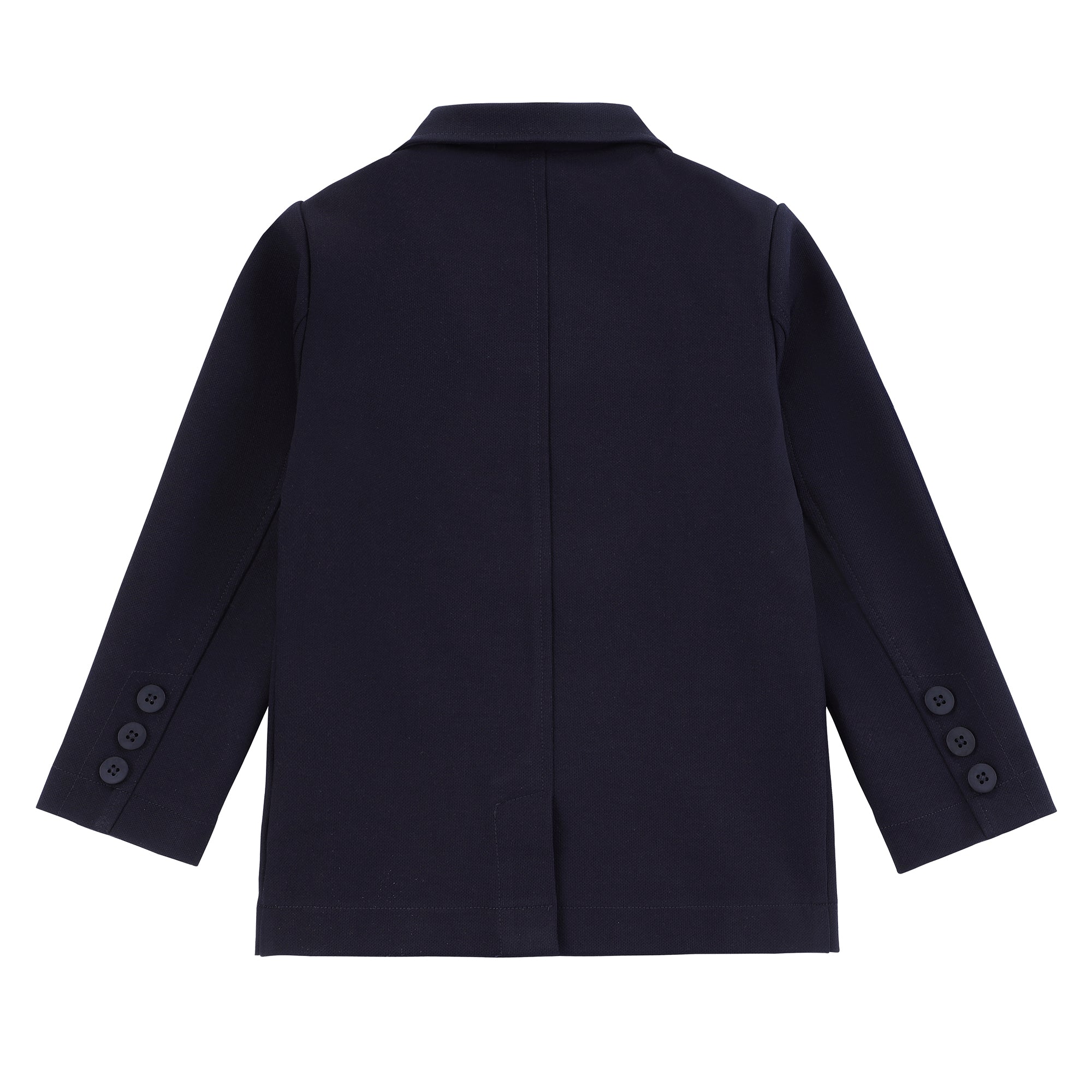 Boys Navy Pique Double Breasted Blazer