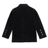 Boys Black Velvet Double Breasted Blazer