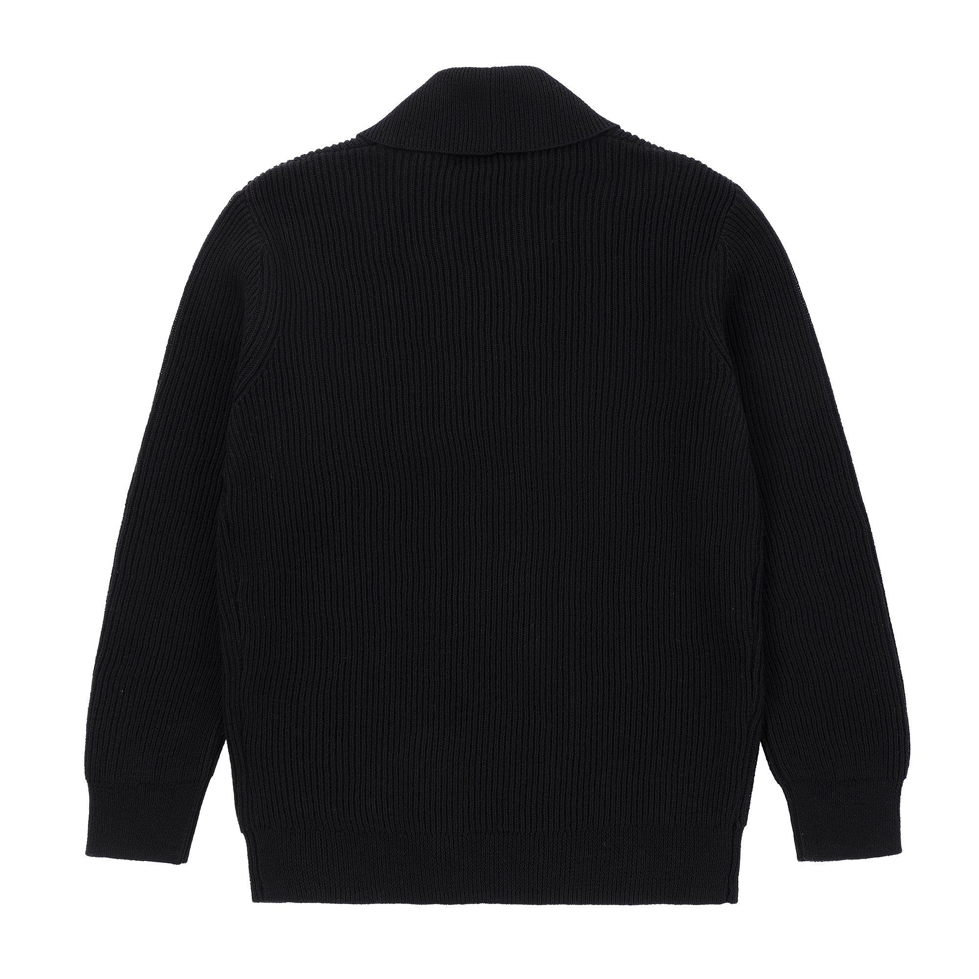 Boys Black Double-Breasted Knit Sweater