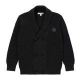 Boys Navy Double-Breasted Knit Sweater