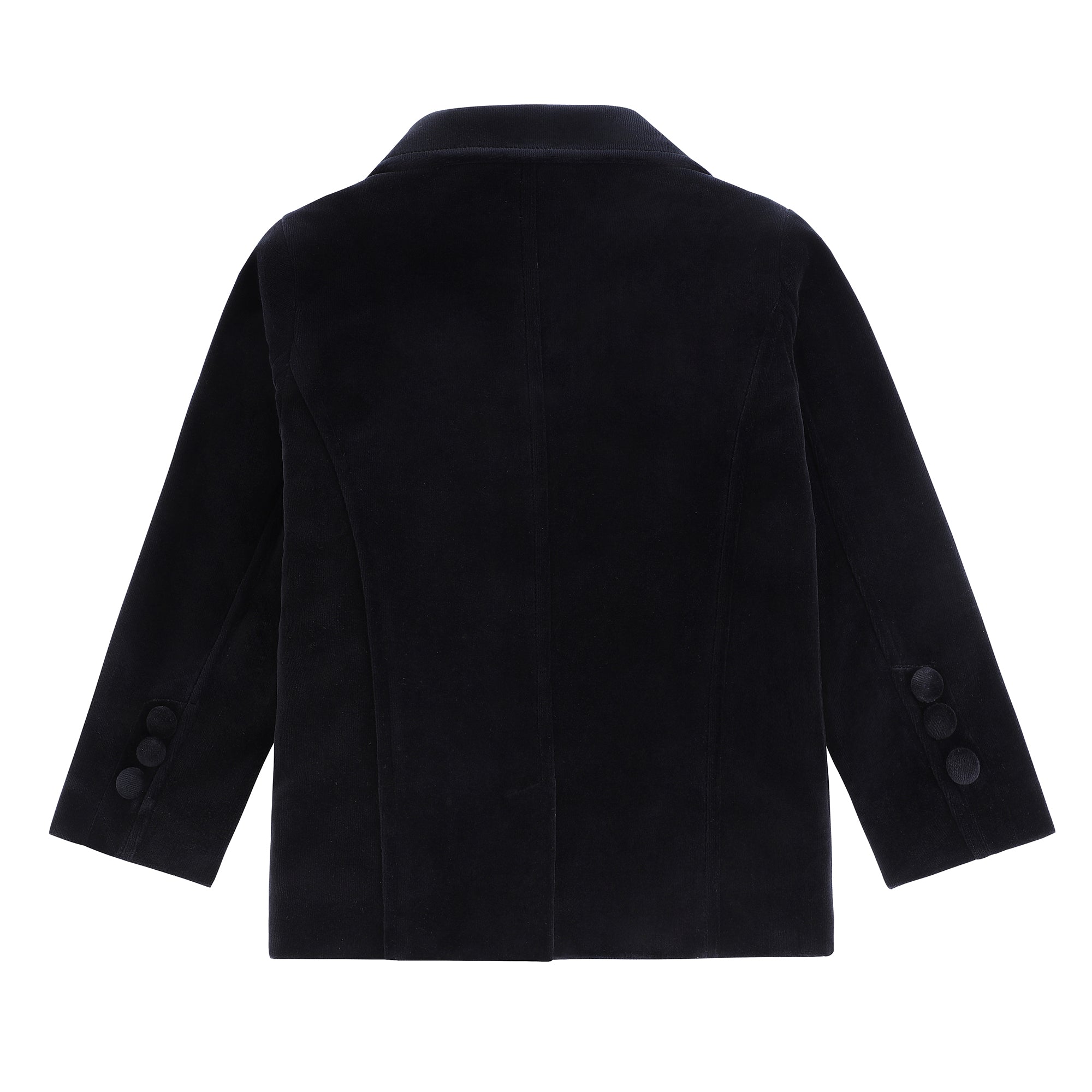 Boys Velvet Black Velvet Button Blazer
