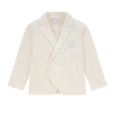Boys Ivory Velvet Blazer
