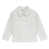 Boys Pique Cream Collared Blazer