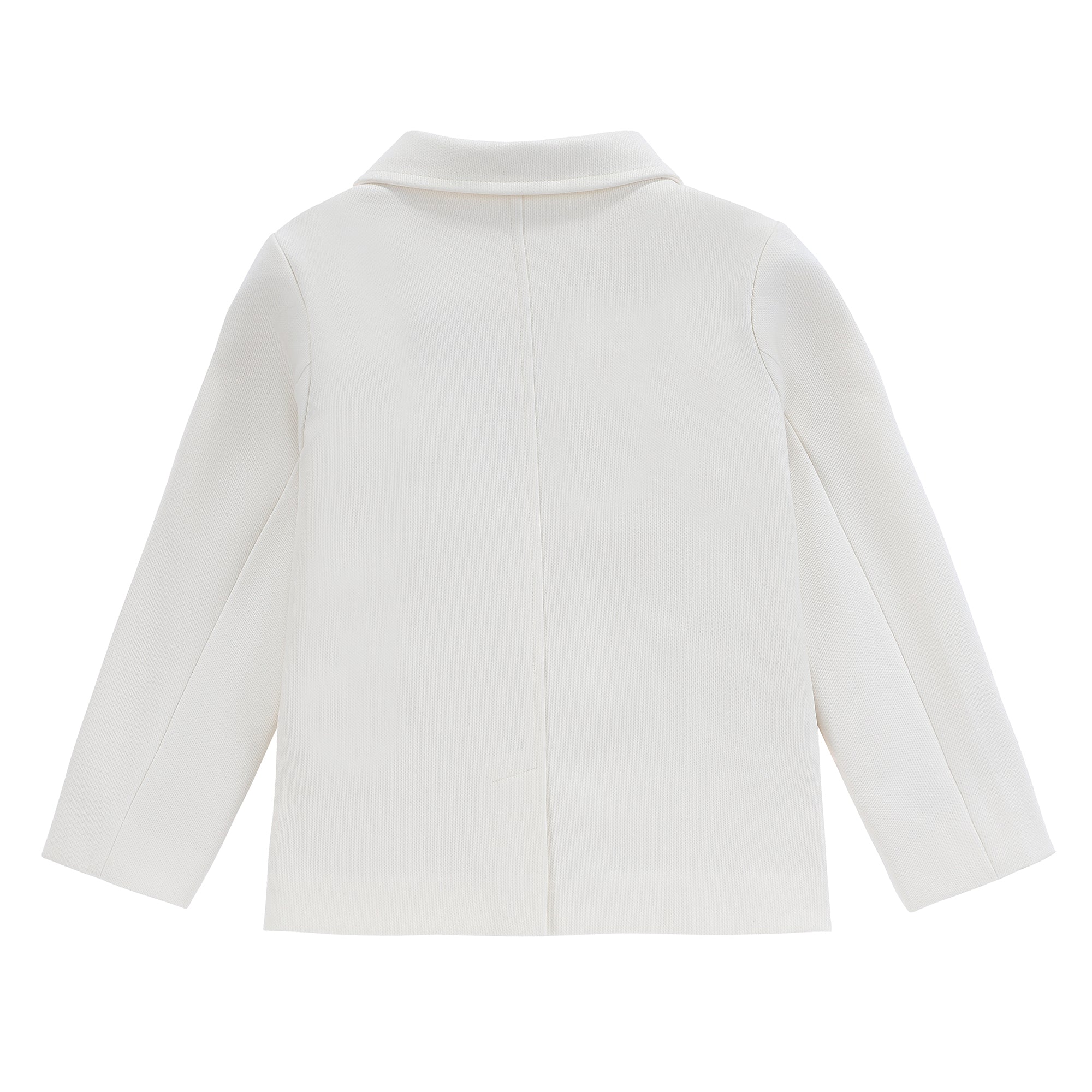 Boys Pique Cream Collared Blazer