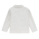 Boys Pique Cream Collared Blazer
