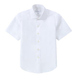 Non-Iron Spread Collar White Shirt- Short Sleeve