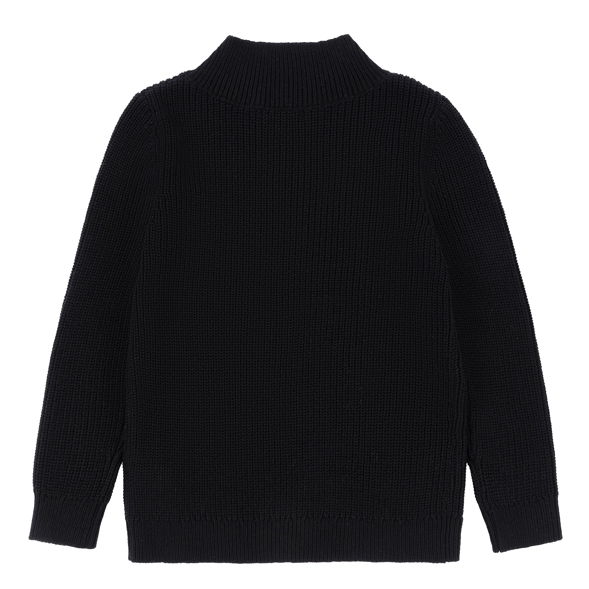 Boys Black V-Neck Logo Knit Sweater