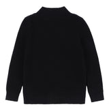 Boys Black V-Neck Logo Knit Sweater