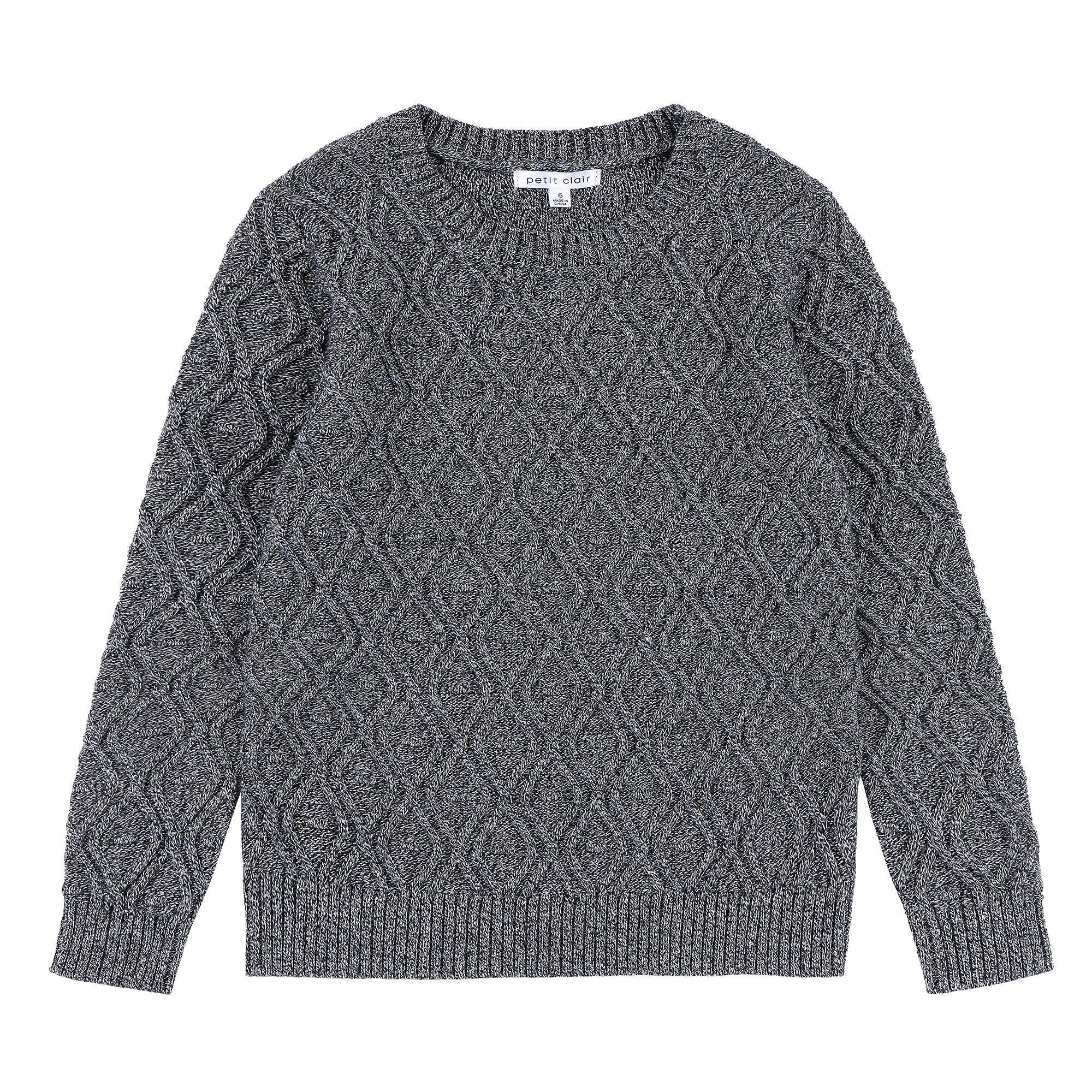 Boys Black Heather Knit Sweater