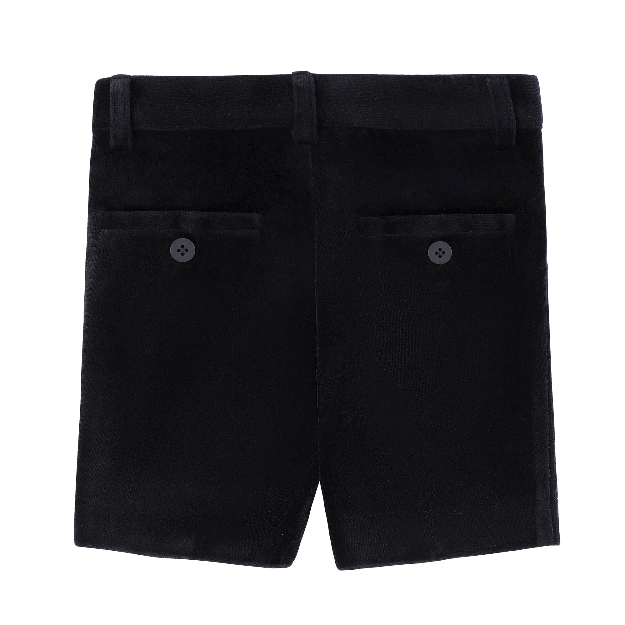Boys Black Velour Shorts