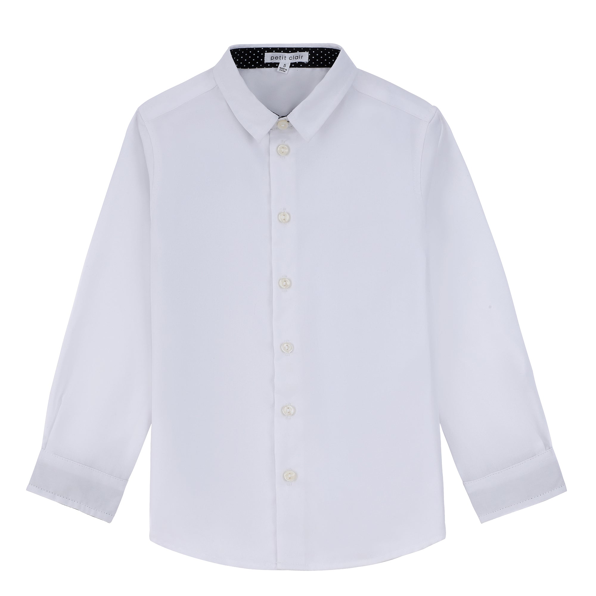Boys Dot Contrast Collared Shirt