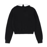 Girls Velvet Charm Collared Sweater