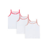 Girl 3pc Undershirt - White/ Colored Trim