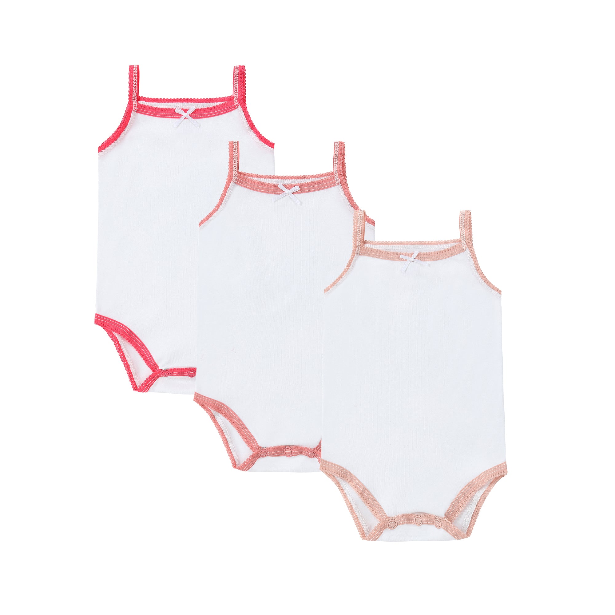 Baby 3pc Bodysuit - White/ Color Trimmed