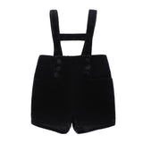 Black Velvet Suspender Shorts