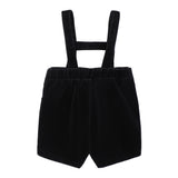Black Velvet Suspender Shorts