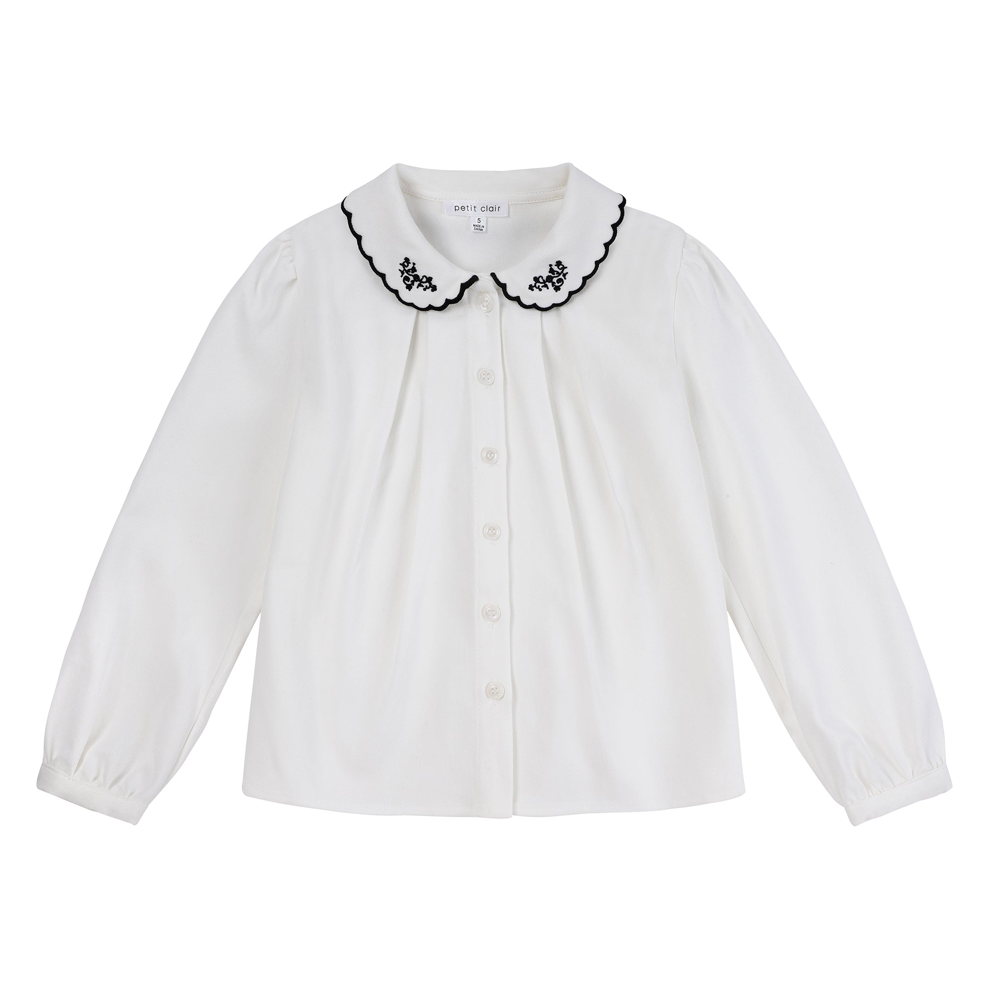 Girls Velvet Charm Collared Shirt