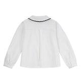 Girls Velvet Charm Collared Shirt