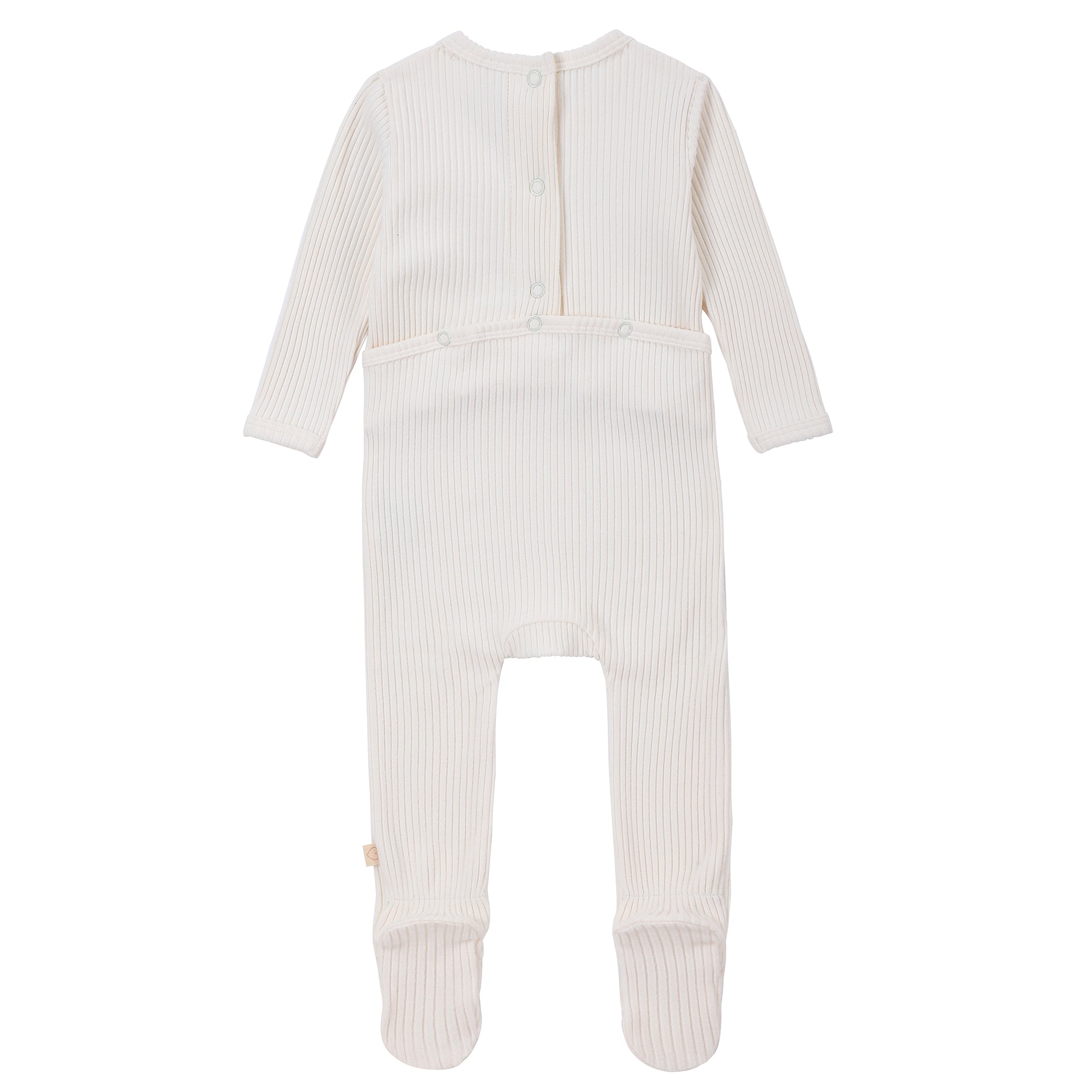 Baby Boys Ecru-Stripe Duck Appliqué Footsie