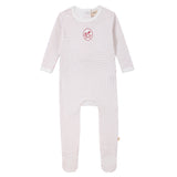 Baby Girls Ecru Print Polka Dot Horse Footsie