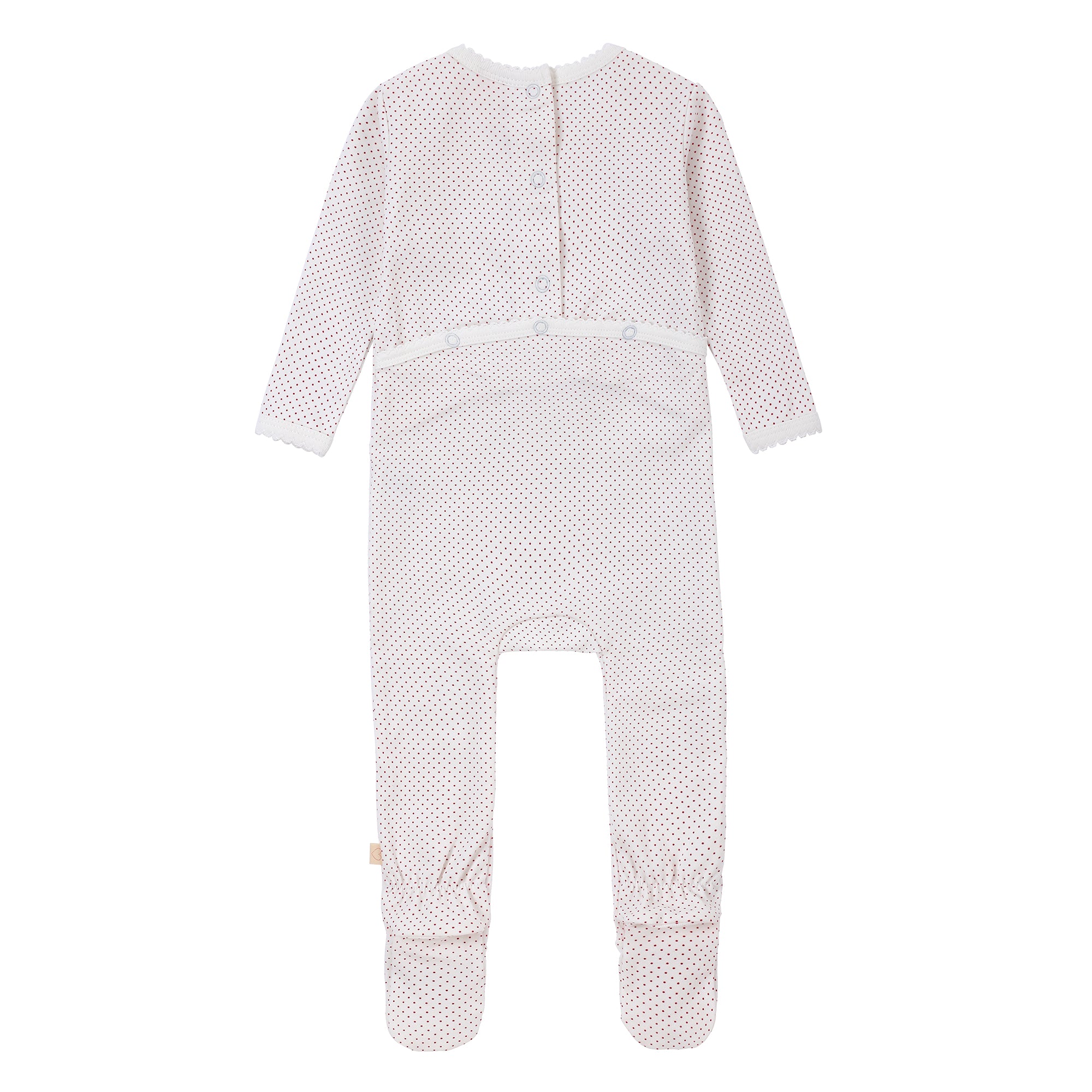 Baby Girls Ecru Print Polka Dot Horse Footsie