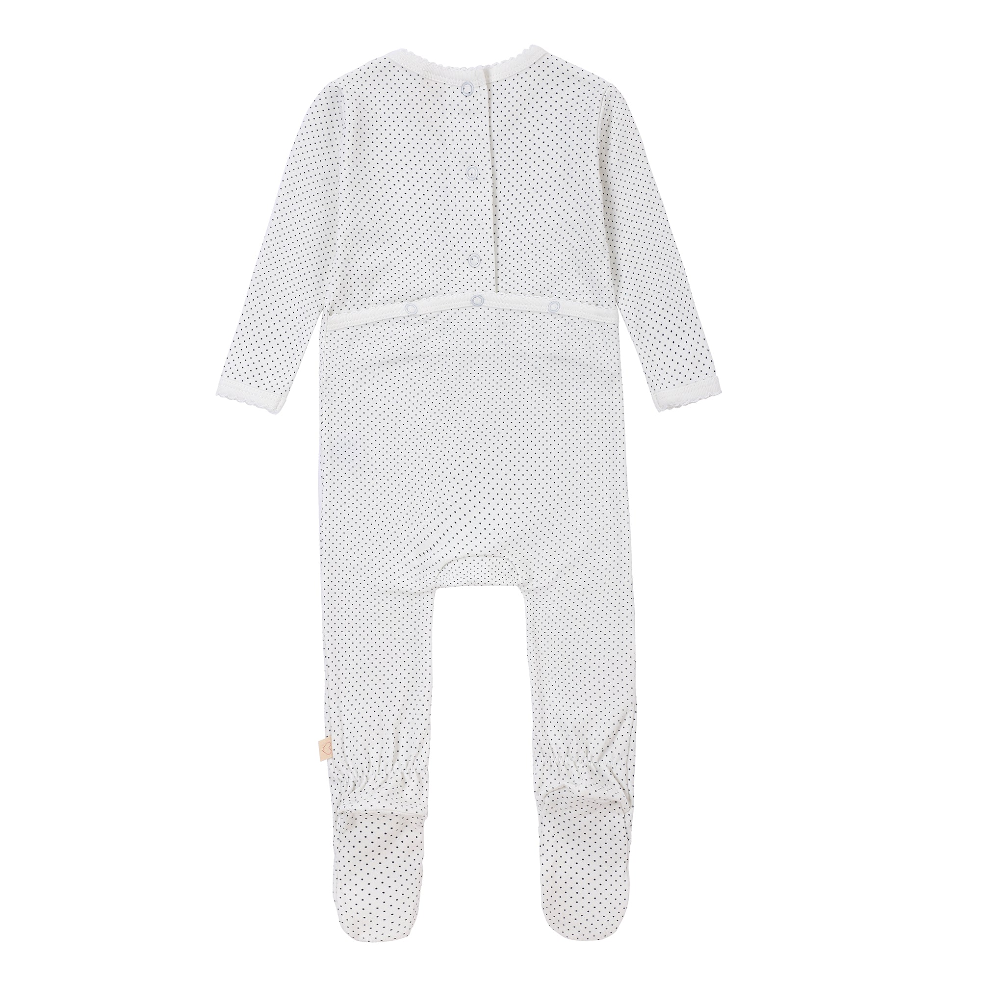 Baby Boys Ecru/Navy Dotted Footsie