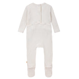 Baby Girls Ecru-Stripe Duck Appliqué Footsie