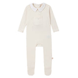 Baby Boys Ecru Collared Footsie