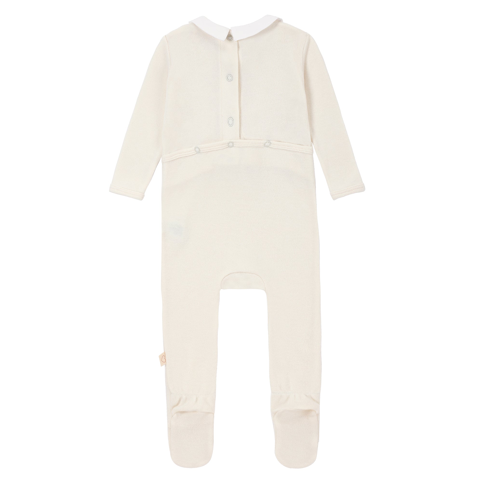 Baby Boys Ecru Collared Footsie