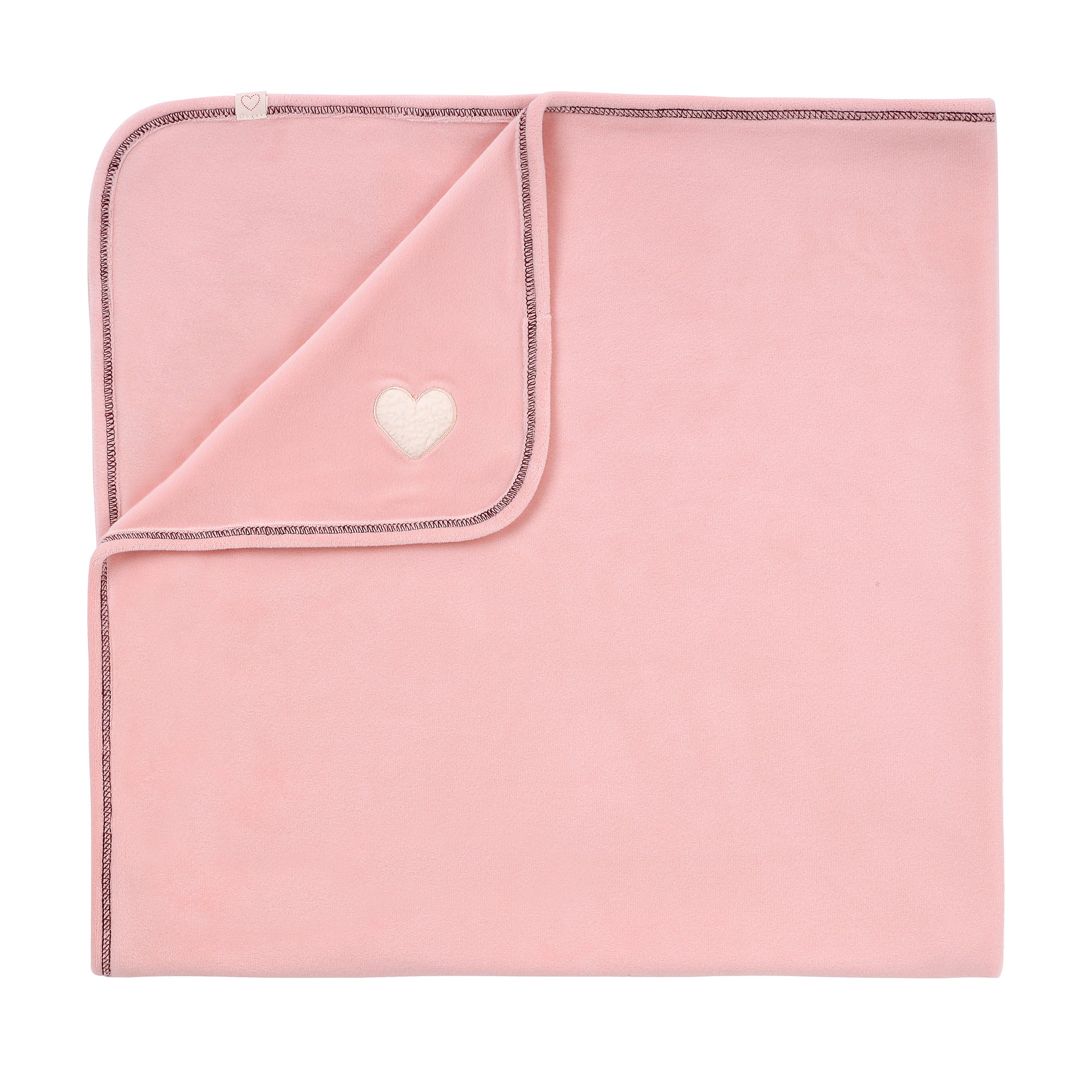 Baby Girls Light Pink Heart  Velour Blanket