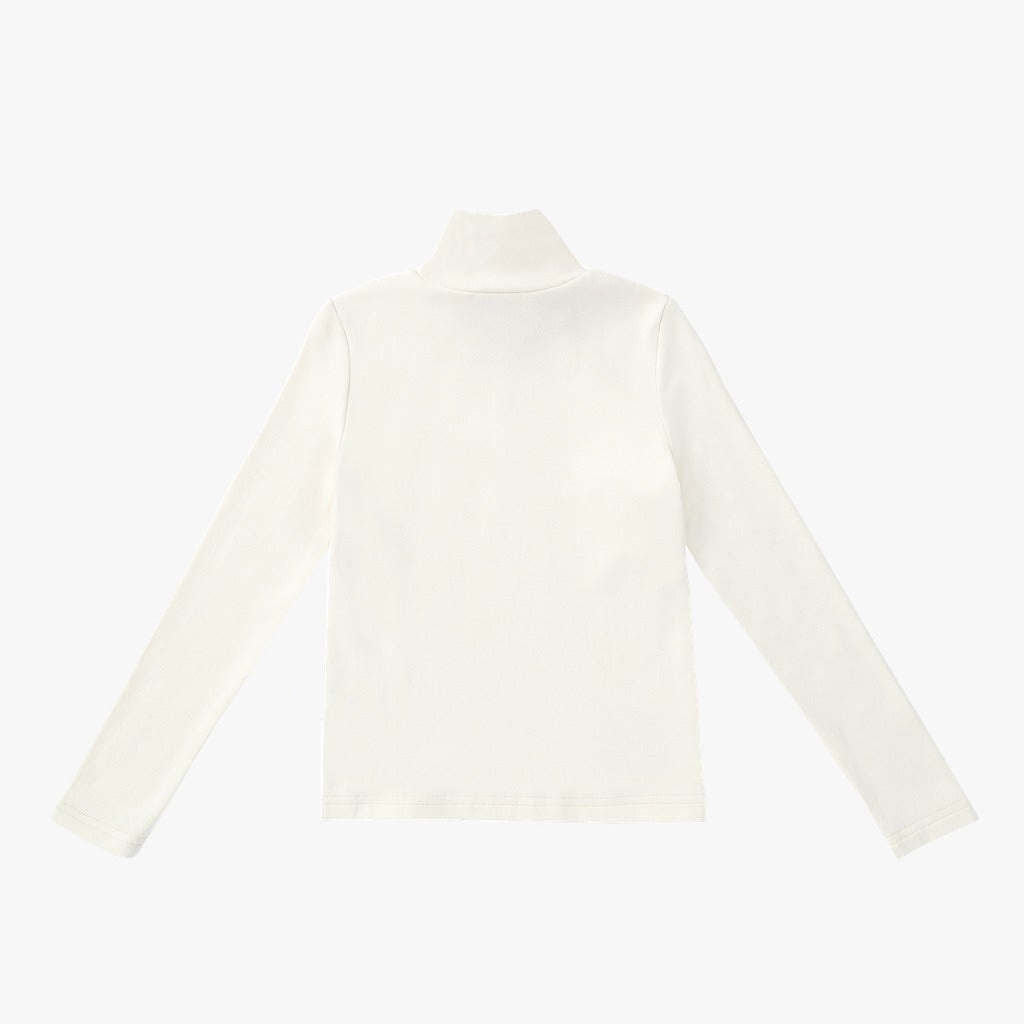 Ivory Mock Neck T-Shirt