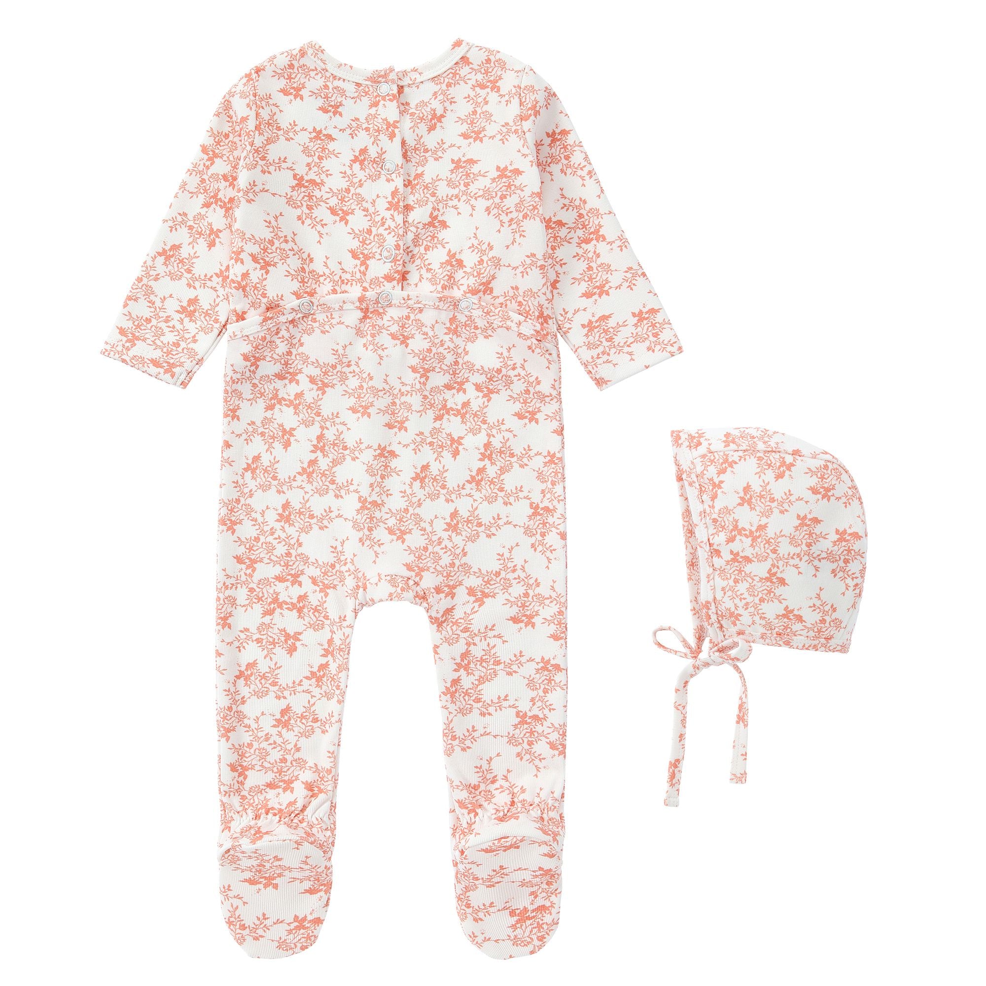 Coral Floral Footie