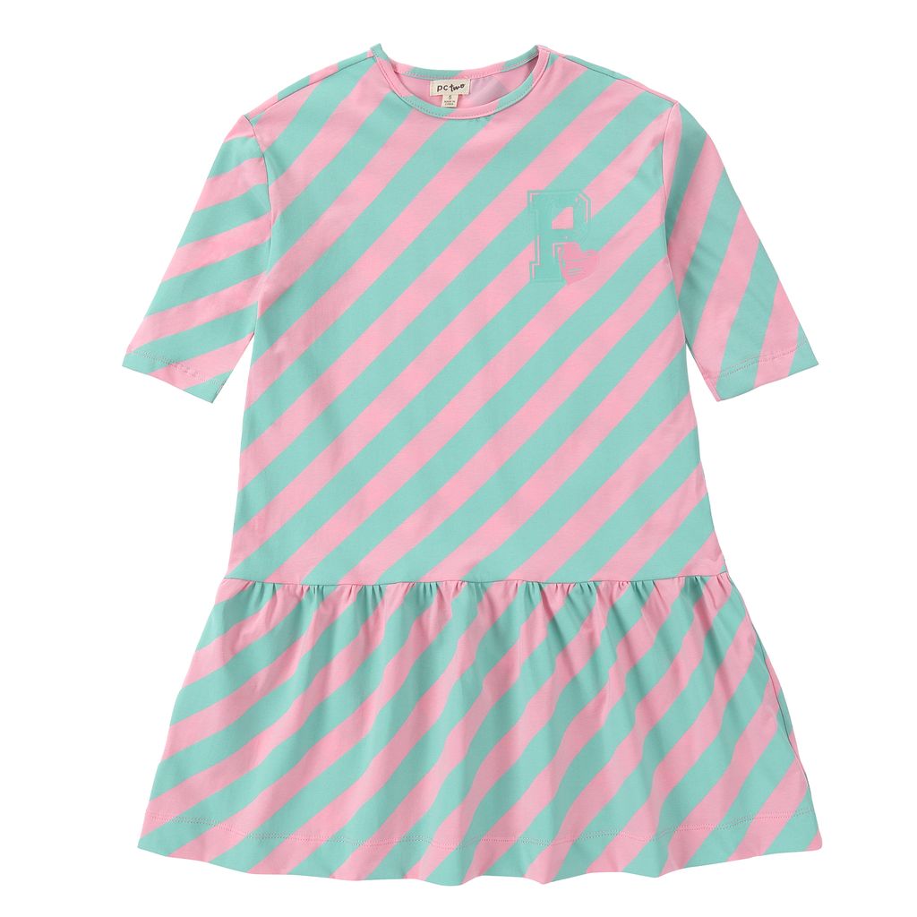 Girls Pastel Play Pink & Mint Green Dress