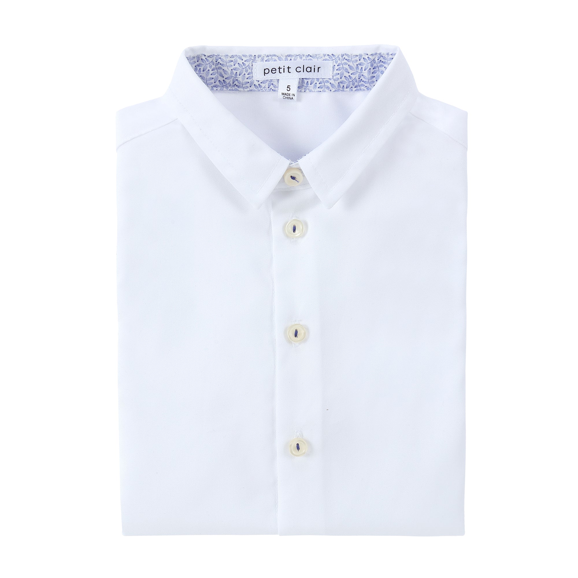 Royal Blue Floral Contrast Collar Short Sleeve Shirt
