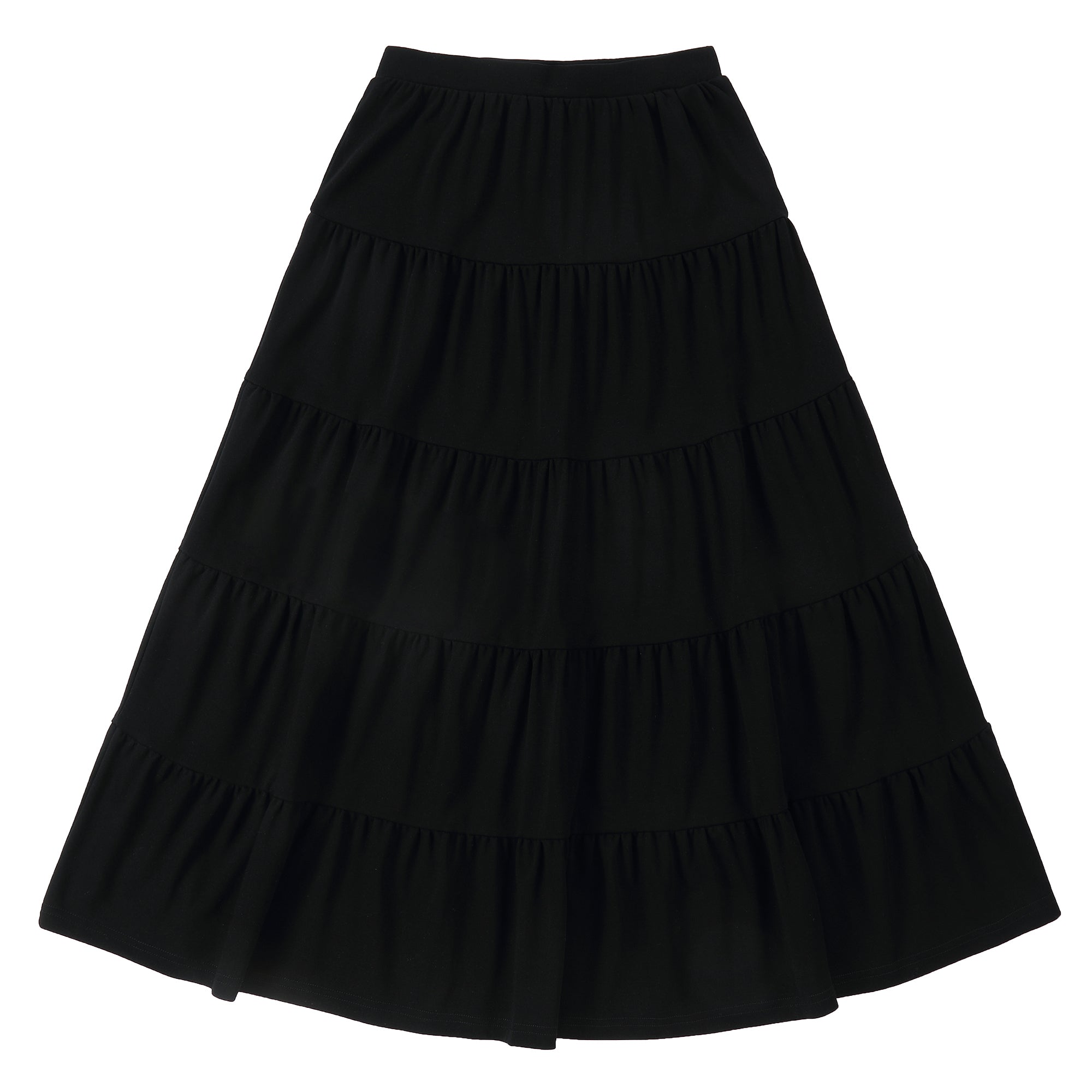 Girls Black Jersey Tiered Skirt